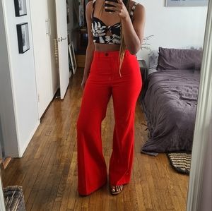 Zara Red Flare Trouser